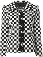 Boutique Moschino Fitted Check Print Jacket - White