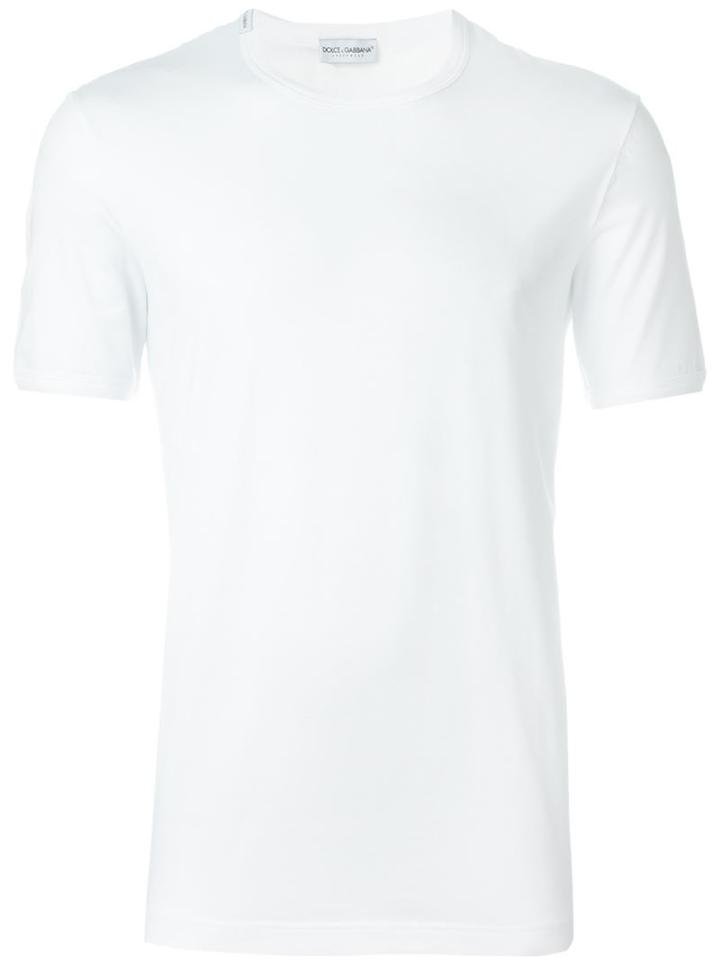 Dolce & Gabbana Underwear Round Neck T-shirt, Men's, Size: 7, White, Cotton/spandex/elastane