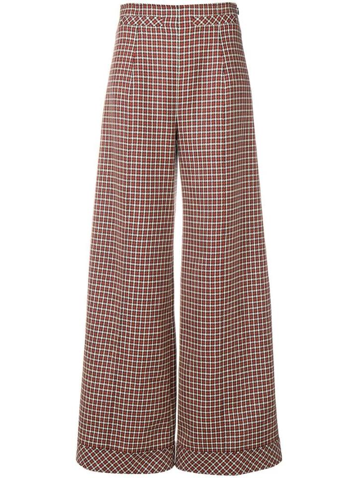 Courrèges Houndstooth Palazzo Trousers - Blue