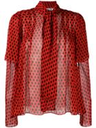 Diane Von Furstenberg Polka Dot Printed Blouse - Red