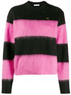 Bella Freud 'striped Mohair Cropped Sweater' - Pink