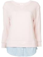 Joie - Round Neck Sweatshirt - Women - Cotton - Xs, Pink/purple, Cotton