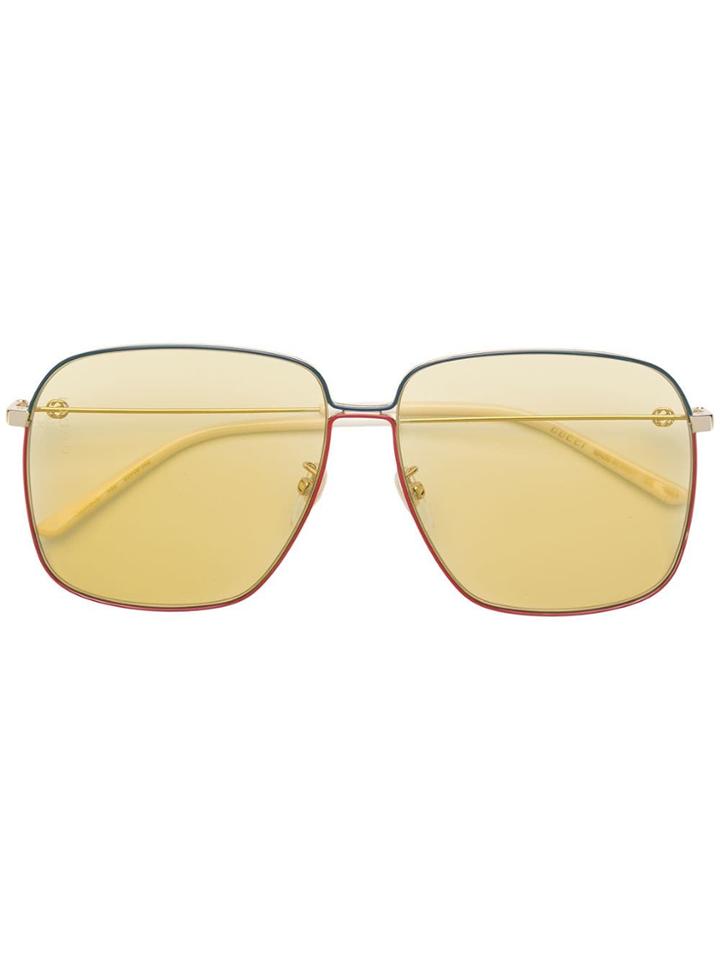 Gucci Eyewear Rectangular Frame Sunglasses - Blue