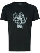 Alexander Mcqueen Skull Bones Print T-shirt, Men's, Size: Large, Black, Cotton