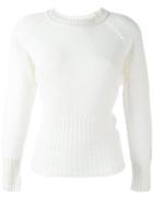 Agnona Ribbed Cashmere Pullover, Women's, Size: 42, White, Cashmere