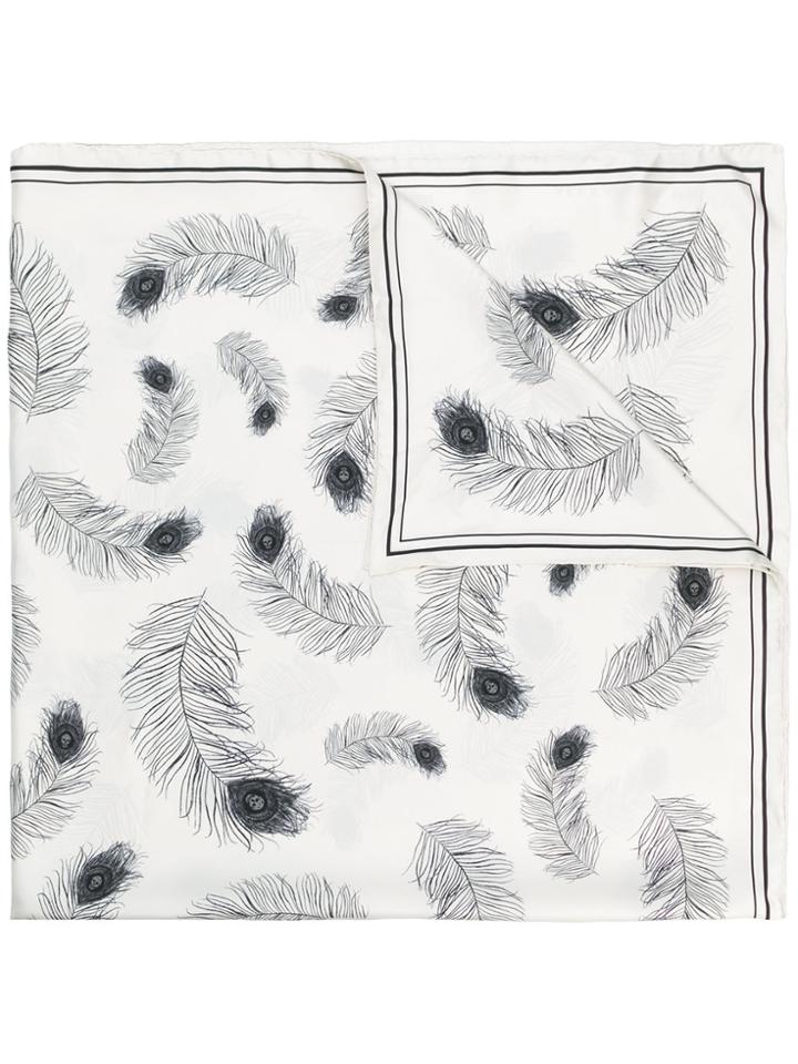 Alexander Mcqueen Skulls & Feathers Scarf - Nude & Neutrals