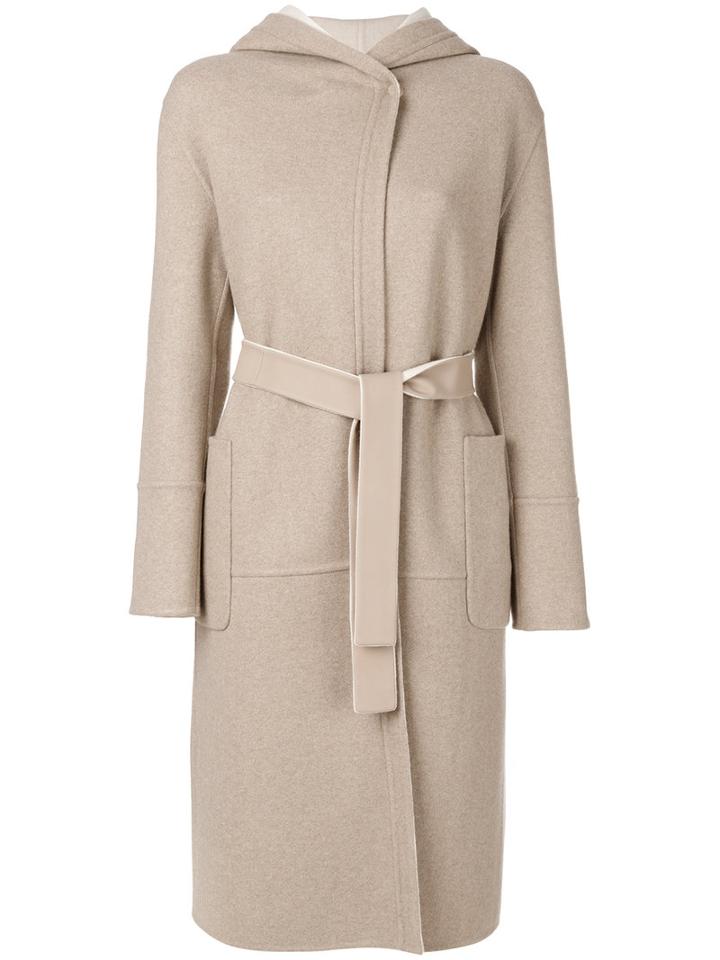 Loro Piana - Hooded Midi Coat - Women - Polyamide/cashmere - M, Nude/neutrals, Polyamide/cashmere