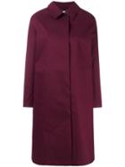 Mackintosh Concealed Fastening Mid Coat, Women's, Size: 40, Red, Cotton