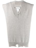 Maison Margiela V-neck Sleeveless Sweatshirt - Grey