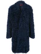 Sies Marjan Blaine Shearling Raglan Coat - Blue