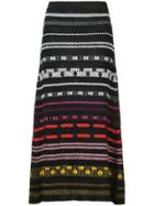 Novis Geometric Stripe Knitted Skirt - Black
