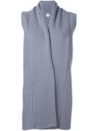 Armani Collezioni Long Sleeveless Cardigan, Women's, Size: 42, Grey, Cashmere/wool