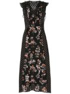 Markus Lupfer Larissa Star And Floral-print Dress - Black