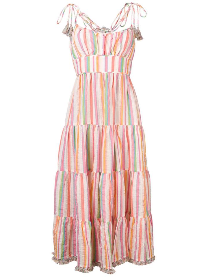 Zimmermann Striped Flared Dress - Pink