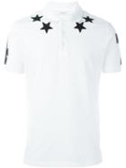 Givenchy Star Embroidered Polo Shirt, Men's, Size: L, White, Cotton/polyester