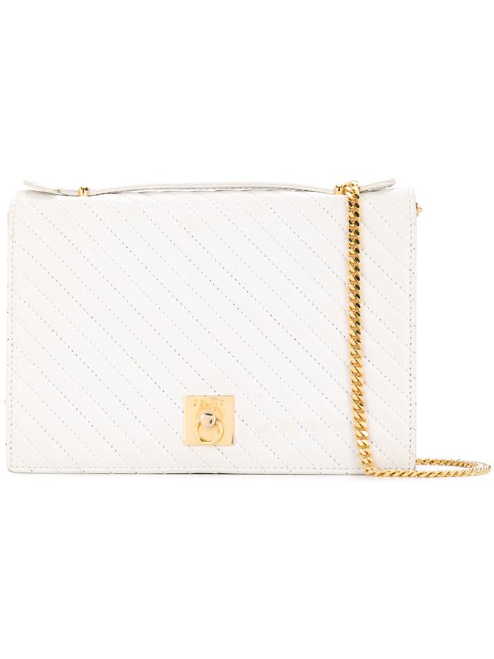 Céline Vintage Diagonal Stitched 2way Bag - White