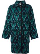 M Missoni Intarsia Knit Cardi-coat, Women's, Size: Xs, Green, Viscose/wool/metallic Fibre