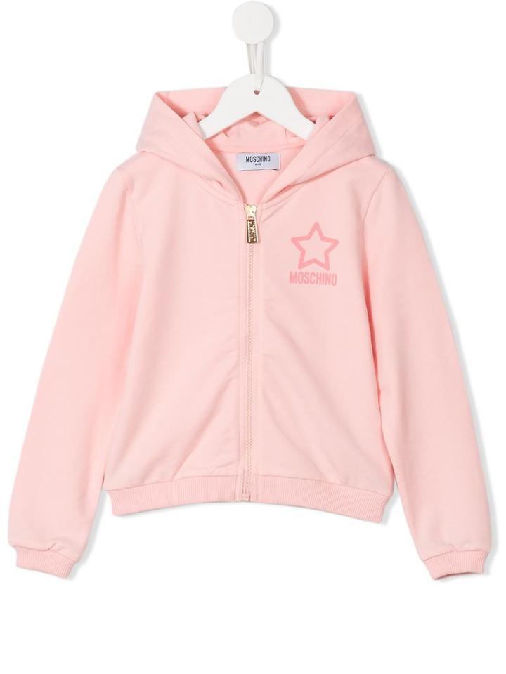 Moschino Kids Glitter Star Hoodie, Toddler Girl's, Size: 5 Yrs, Pink/purple
