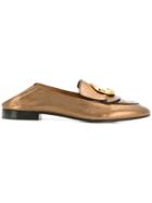 Chloé Logo Loafers - Gold