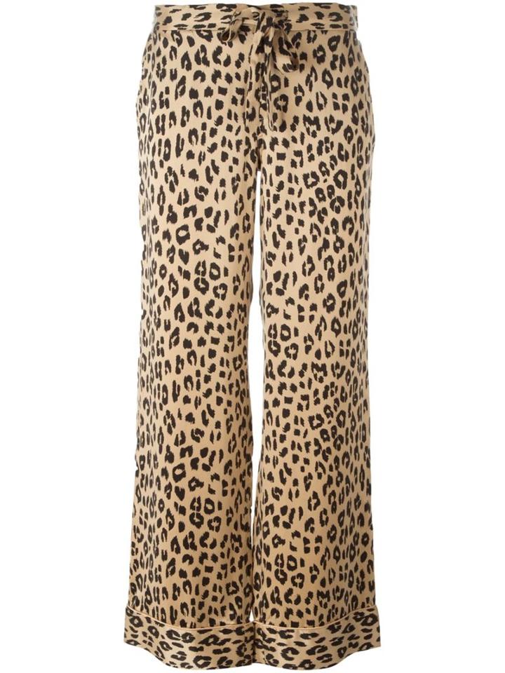 Equipment By Kate Moss Leopard Print Wide Leg Trousers