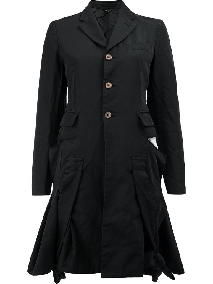 Comme Des Garçons Flared Buttoned Jacket - Black