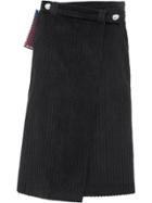 Miu Miu Wraparound Velvet Skirt - Black