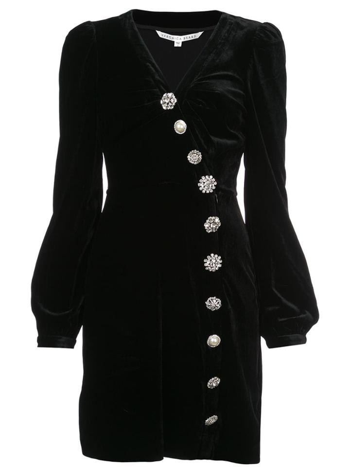 Veronica Beard Velvet Asymmetrical Dress - Black