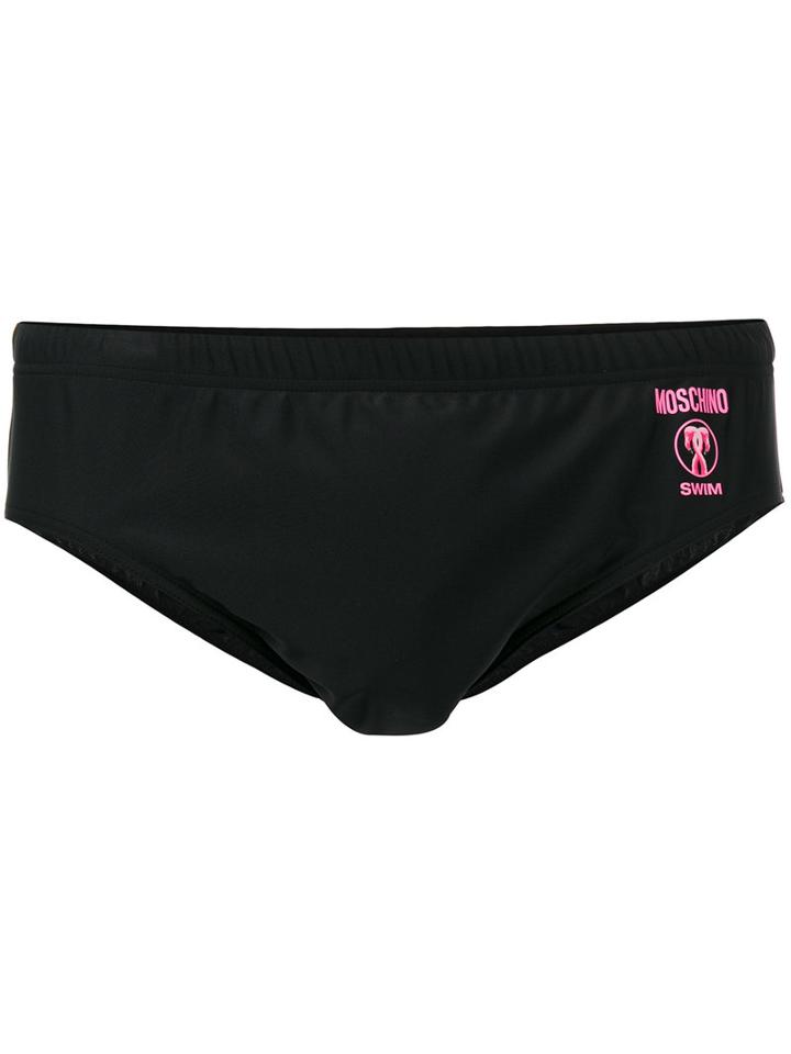 Moschino Logo Swim Briefs, Men's, Size: Small, Black, Polyamide/spandex/elastane