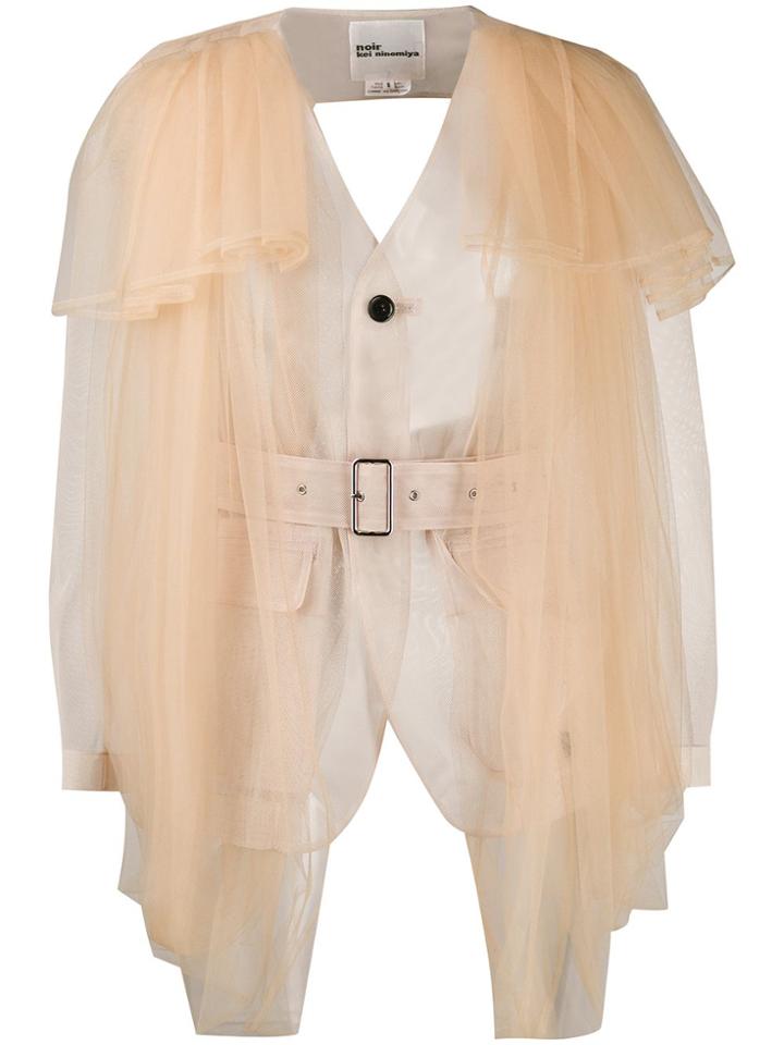 Comme Des Garçons Noir Kei Ninomiya Sheer Buckled Back Jacket -