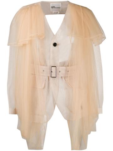 Comme Des Garçons Noir Kei Ninomiya Sheer Buckled Back Jacket -