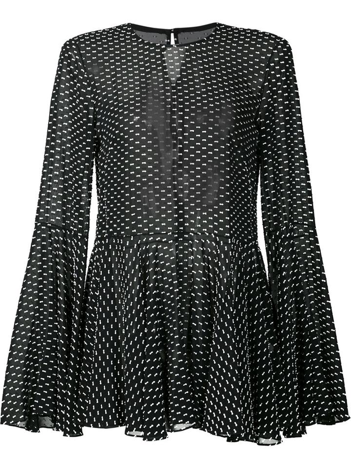 Rosetta Getty Point D'esprit Blouse, Women's, Size: 0, Black, Silk/viscose/polyester