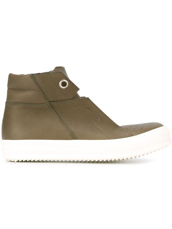 Rick Owens Island Dunk Sneakers, Men's, Size: 42, Green, Calf Leather/leather/rubber