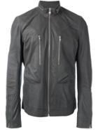 Rick Owens Zipper Collar Jacket, Men's, Size: 52, Grey, Lamb Skin/polyamide/polyurethane/cupro