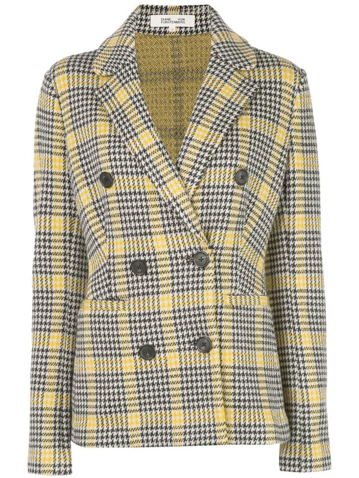 Diane Von Furstenberg Peria Tartan Blazer - Black