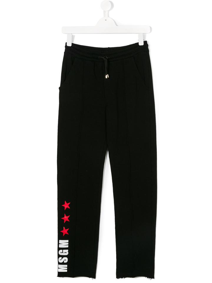 Msgm Kids Teen Logo Sweatpants - Black