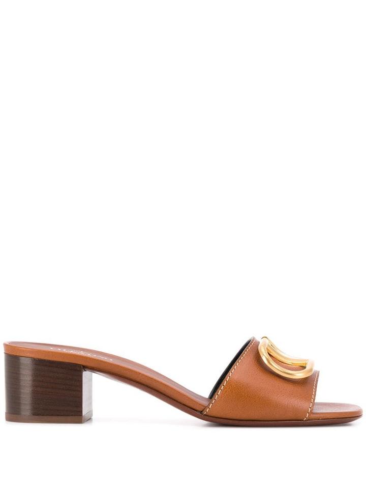 Valentino Valentino Garavani Vlogo Mules - Brown