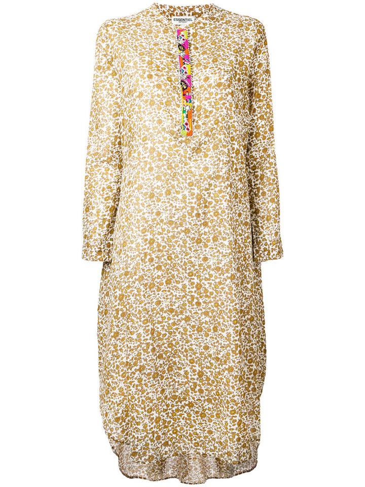 Essentiel Antwerp - 'nichele' Floral-print Dress - Women - Cotton/acrylic/viscose/glass - 34, White, Cotton/acrylic/viscose/glass