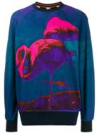Paul Smith Flamingo Print Sweatshirt - Blue