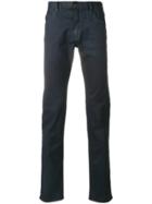 Emporio Armani Roll Up Waxed Denim Jeans - Blue