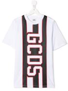 Gcds Kids Teen Panelled Logo Print T-shirt - White
