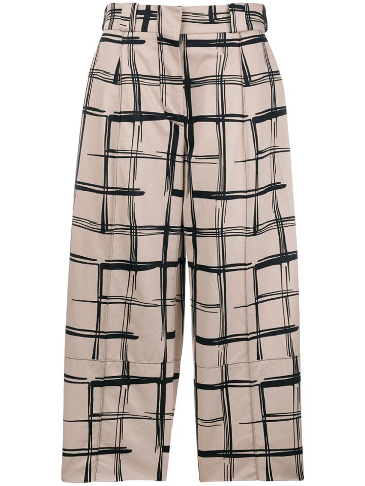 Marni Check Print Trousers - Nude & Neutrals