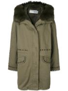 Army Yves Salomon Eyelet Detail Parka - Green