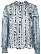Sea Bella Floral Embroidered Shirt - Blue
