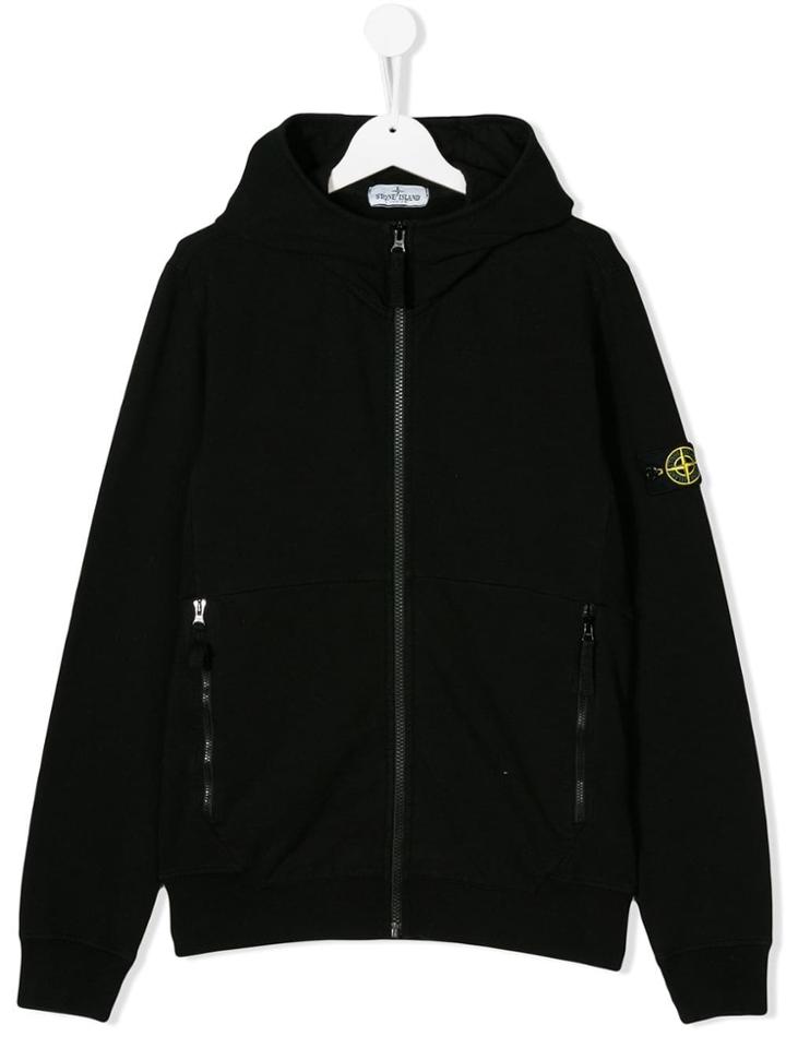 Stone Island Junior Classic Zipped Hoodie - Black