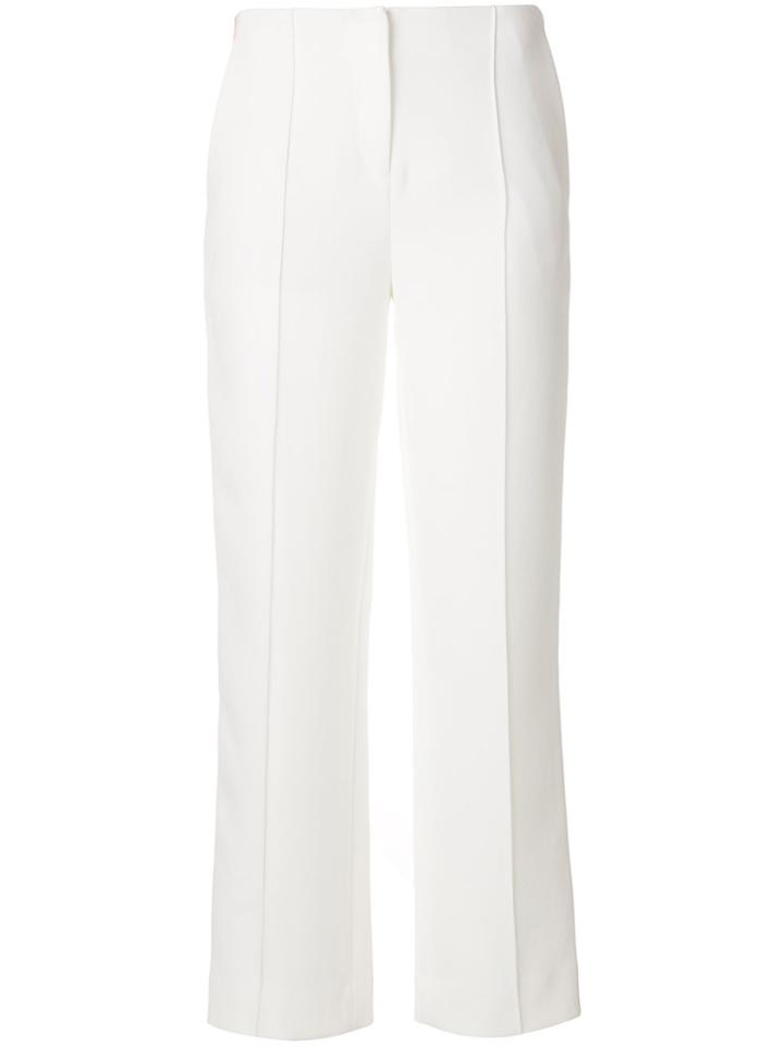 Diane Von Furstenberg Piped High Waisted Trousers - White