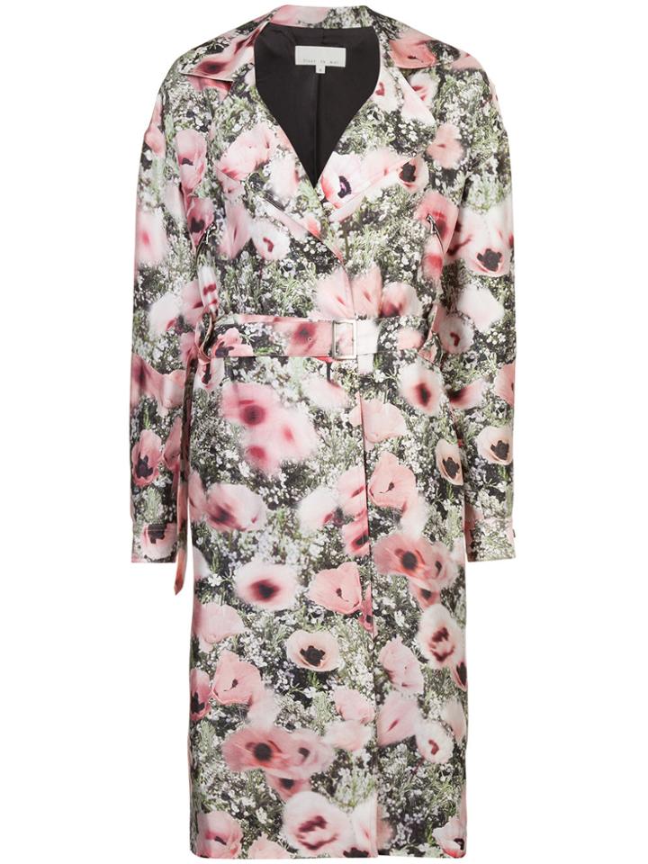 Fleur Du Mal Poppy Print Belted Coat - Multicolour