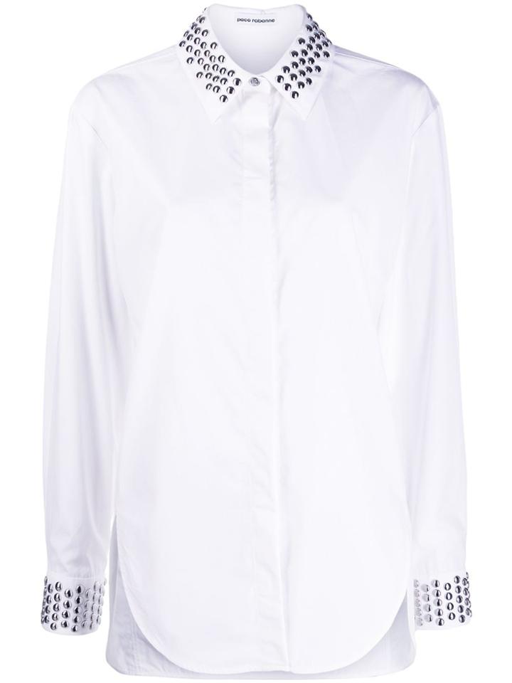 Paco Rabanne Stud-embellished Collar Shirt - White