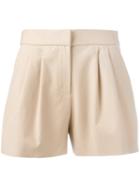Boutique Moschino Pleated Shorts, Size: 44, Nude/neutrals, Cotton/other Fibers