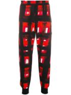 Alexander Mcqueen Paint Effect Checked Track Pants - Black