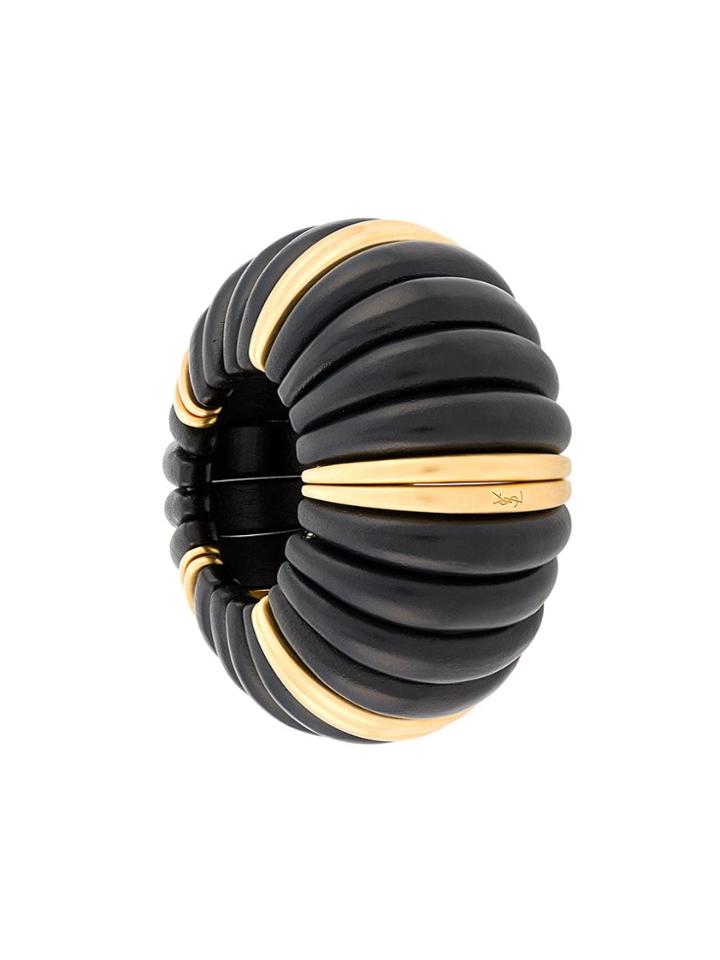 Saint Laurent Chunky Wooden Bracelet - Black